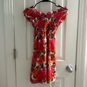 Floral off the shoulder MuMu dress